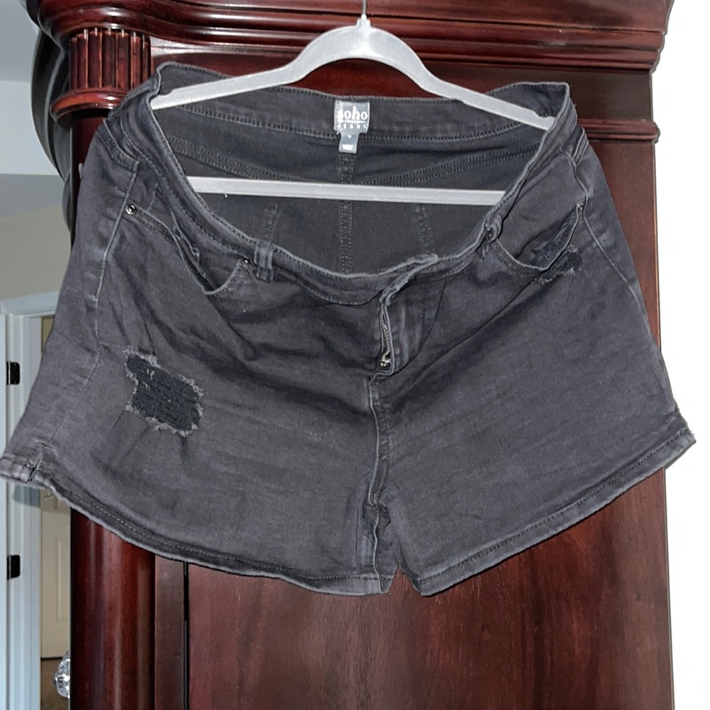 New York & Company Black Denim Wash Jean Shorts